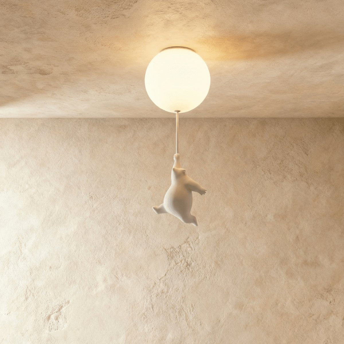 Plafonnier Métallique Minimaliste avec Figurine d'Ourson