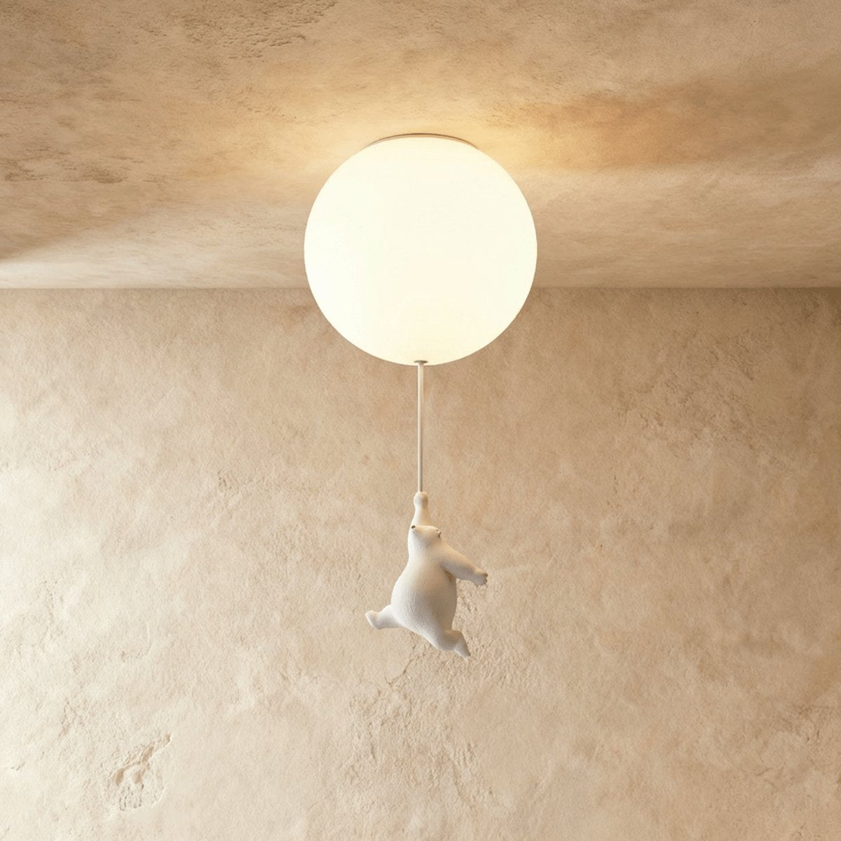 Plafonnier Métallique Minimaliste avec Figurine d'Ourson