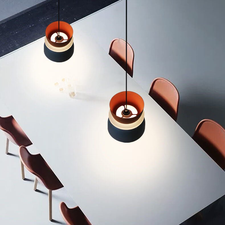 Suspension LED Métal Nordique Abat-Jour Macaron Étagé