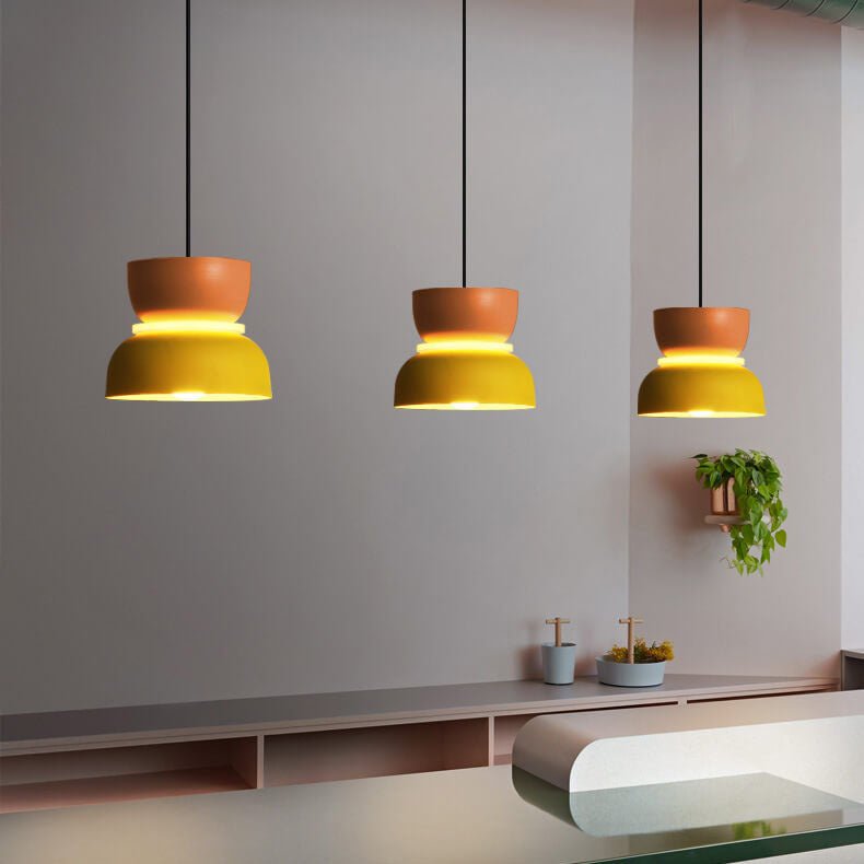Suspension LED Métal Nordique Abat-Jour Macaron Étagé