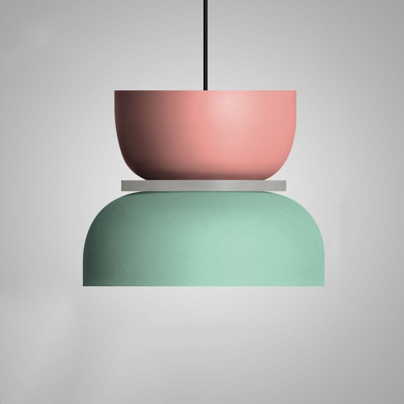 Suspension LED Métal Nordique Abat-Jour Macaron Étagé