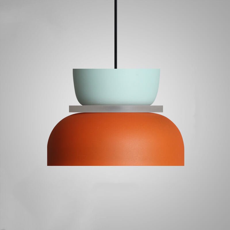 Suspension LED Métal Nordique Abat-Jour Macaron Étagé