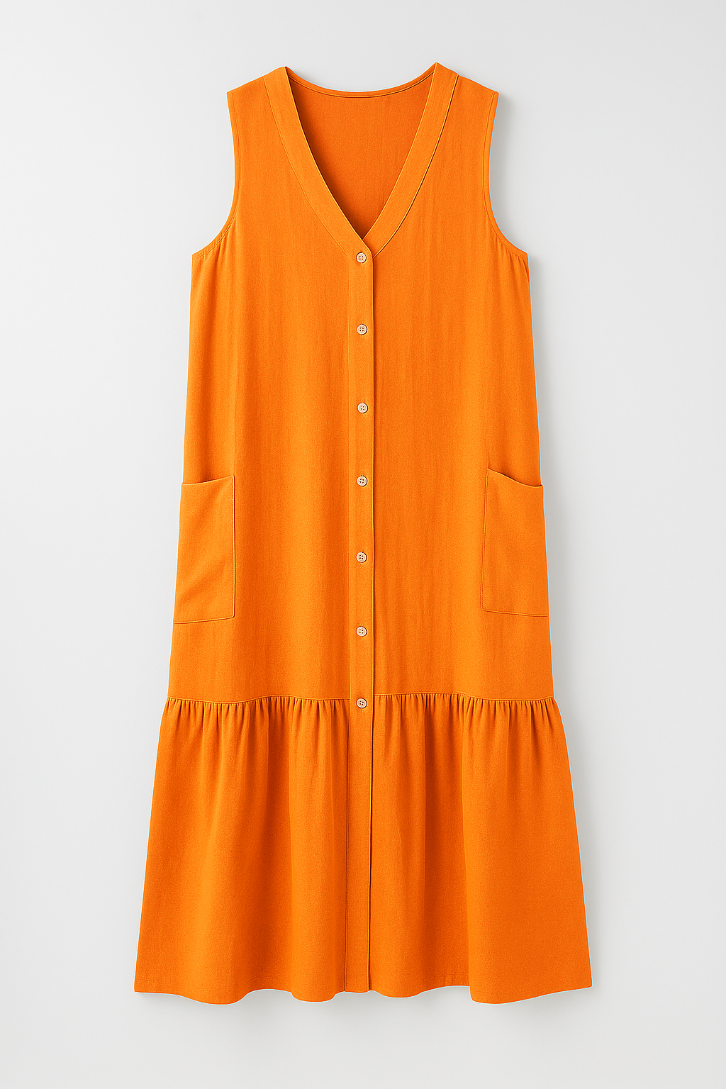 Ärmelloses Strandkleid aus fließendem Stoff für Damen