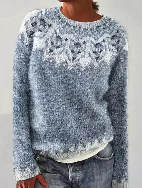 Damenpullover Retro Gestreift Bootsausschnitt Gestrickt Weiche Baumwolle