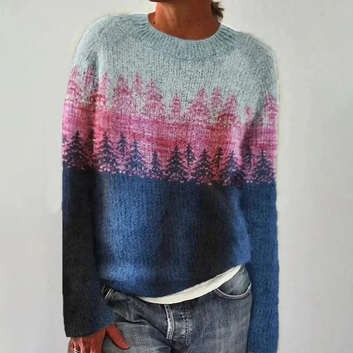 Damenpullover Retro Gestreift Bootsausschnitt Gestrickt Weiche Baumwolle