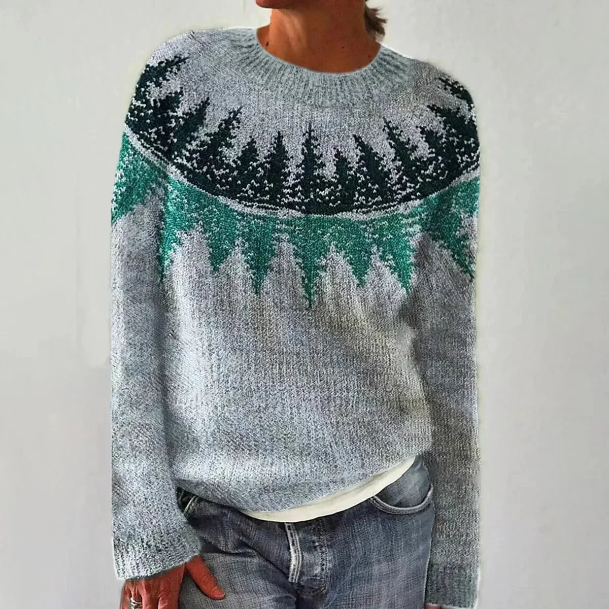 Damenpullover Retro Gestreift Bootsausschnitt Gestrickt Weiche Baumwolle