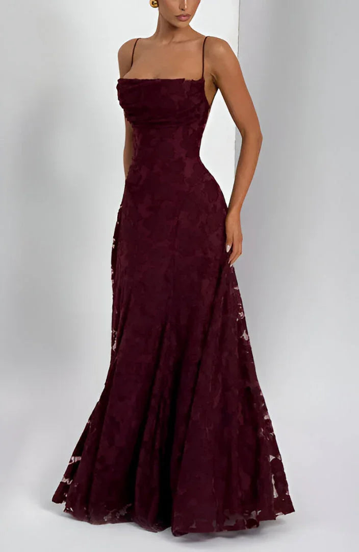 Maxikleid Damen Sommer Blumenmuster Fließend - Dünne Träger, Elegant für