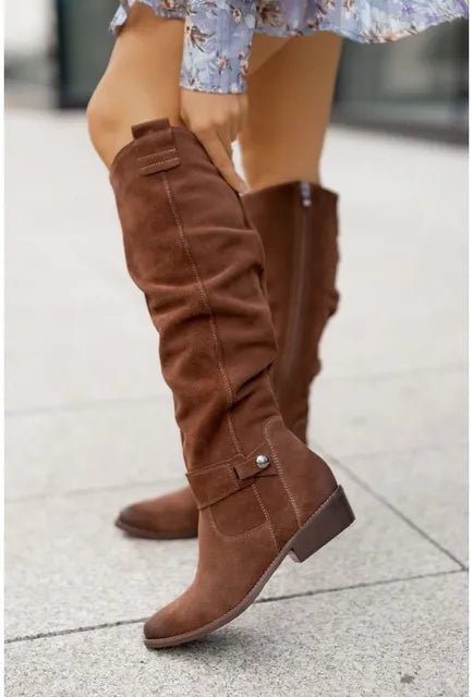 Bottes Hautes Elegantes en Daim Femme, Jill