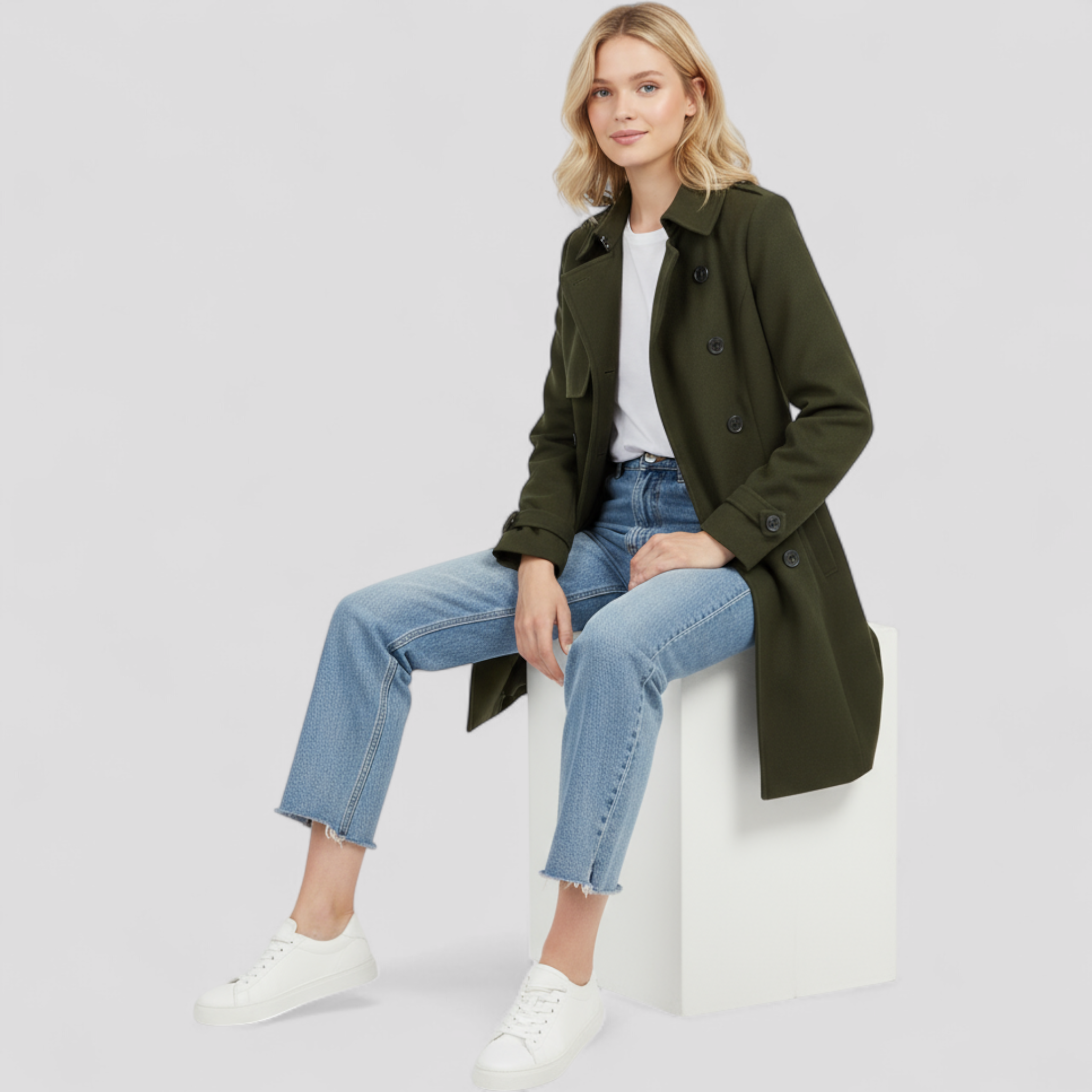 Trenchcoat Femme en Coton Ajusté Autumn Collection