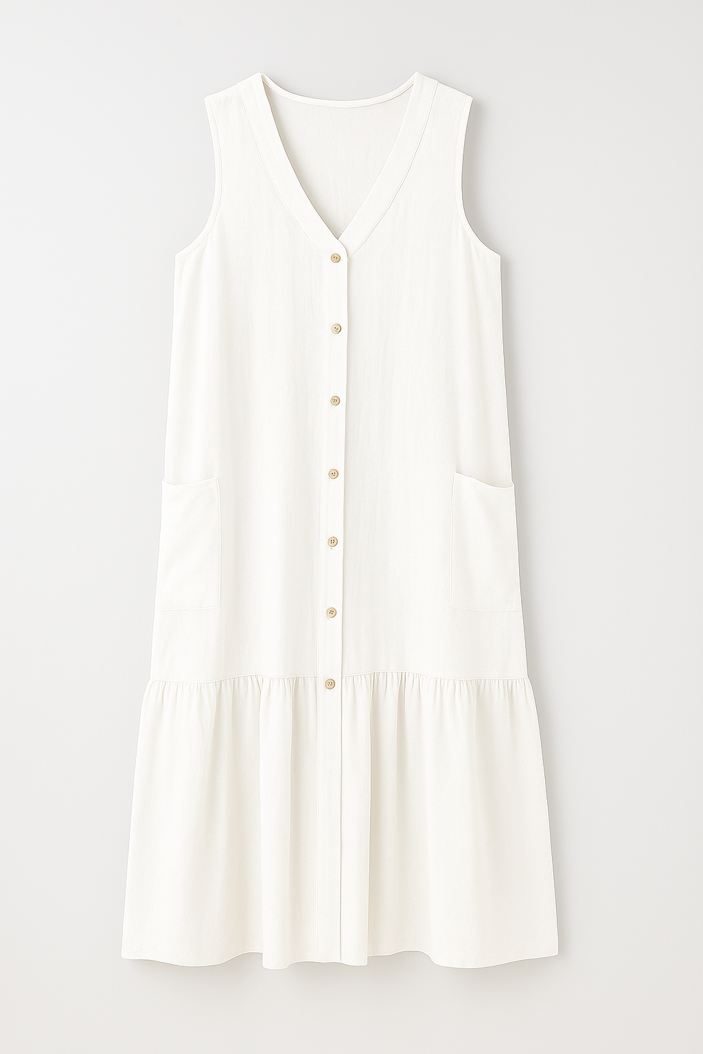 Ärmelloses Strandkleid aus fließendem Stoff für Damen