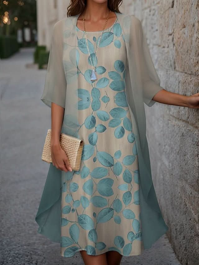Liezel | Robe mi-longue élégante et fleurie