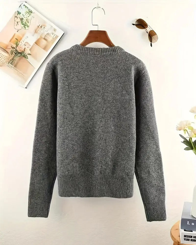 Cardigan uni décontracté à manches longues