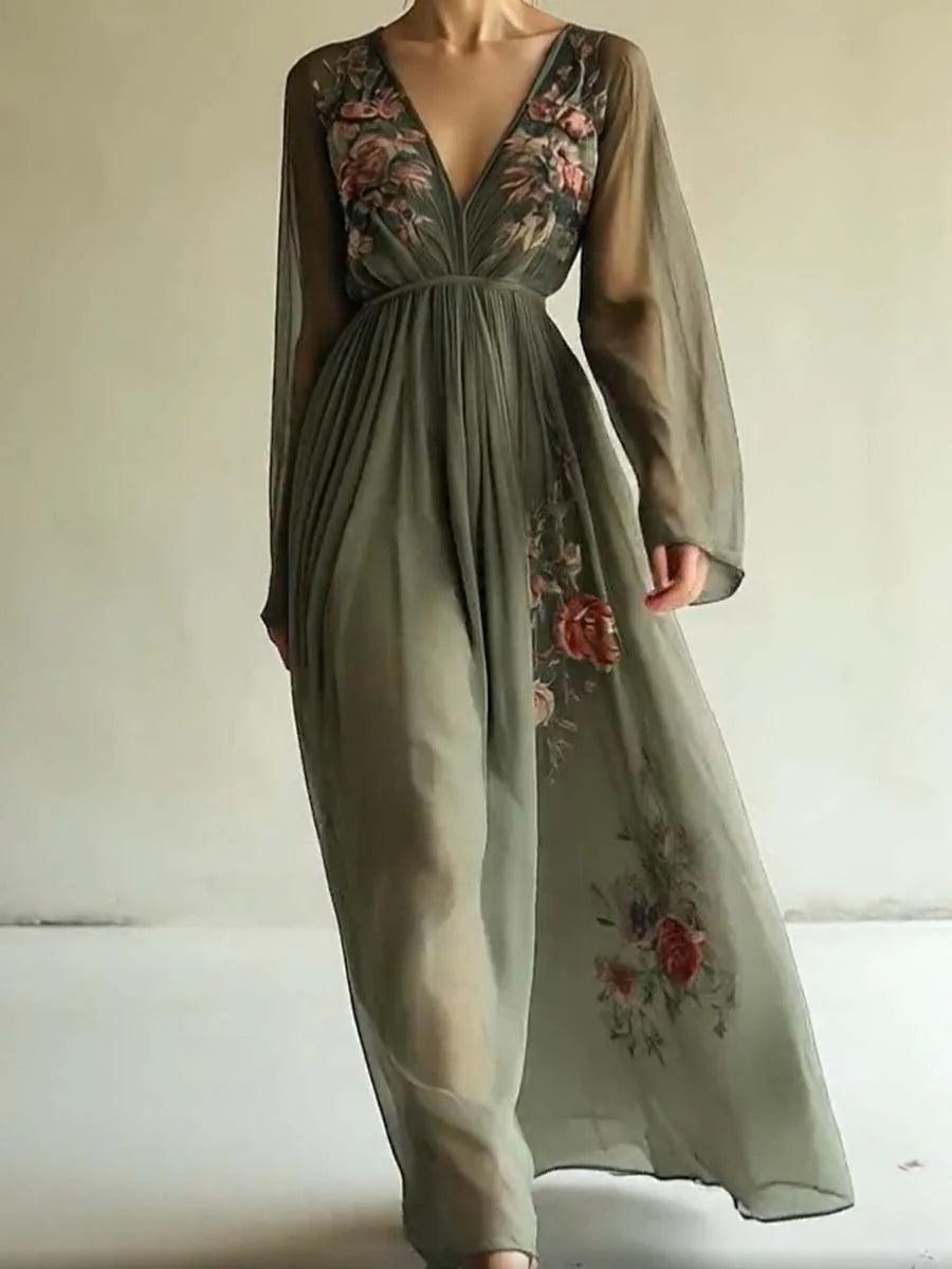 Modisches Chiffonkleid mit Print für einen eleganten Look