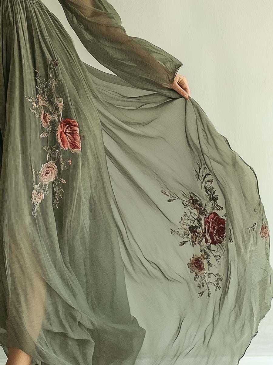 Modisches Chiffonkleid mit Print für einen eleganten Look