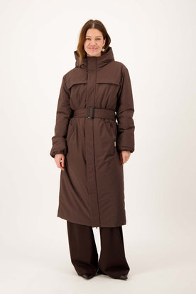 Long Manteau Matelasse avec Ceinture