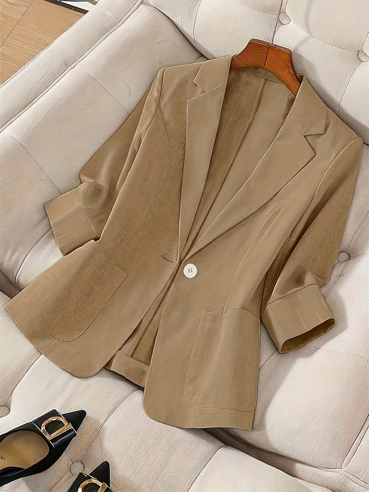 Blazer Léger Femme à Boutonnage Simple