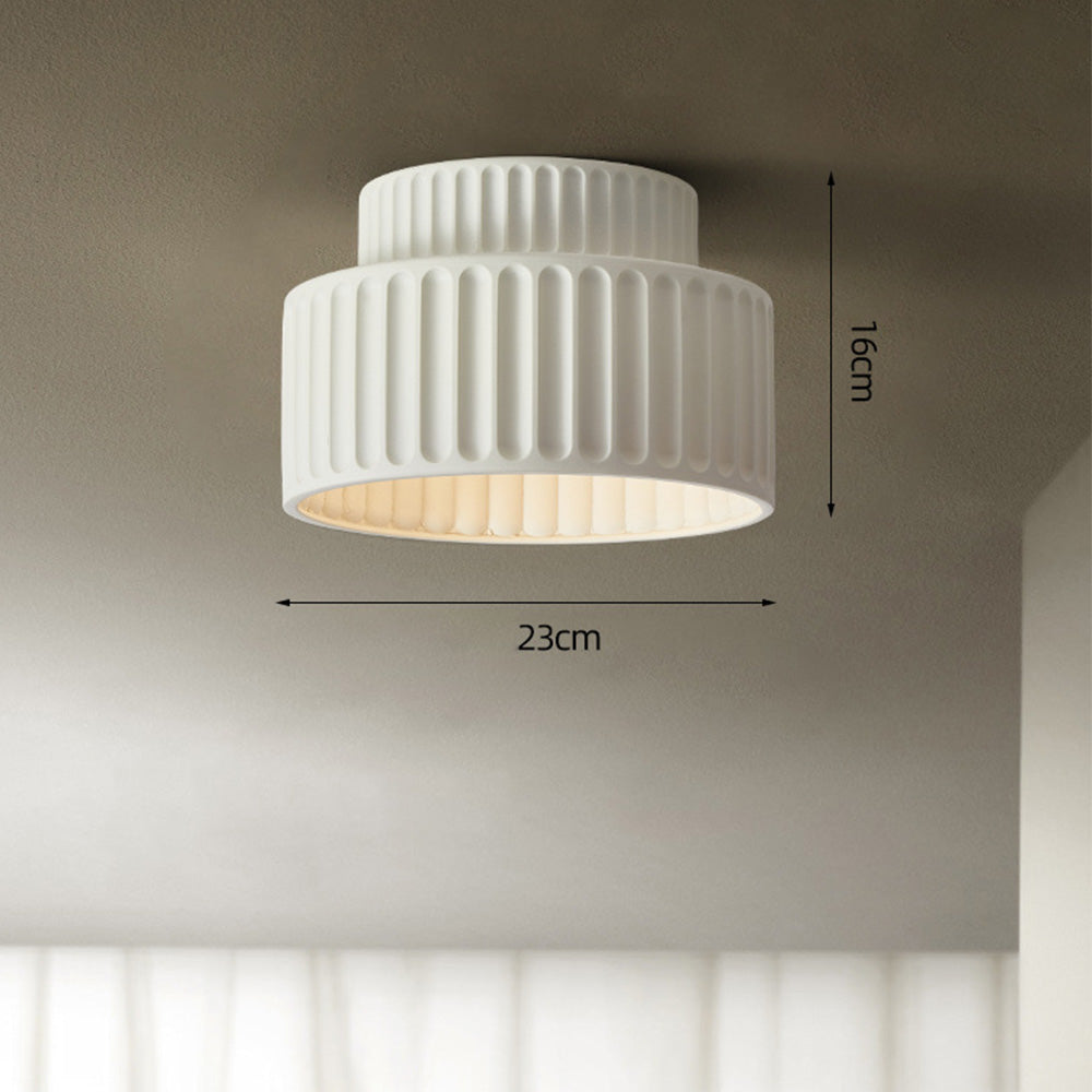 Plafonnier Cannelé - Design Tambour à Deux Niveaux
