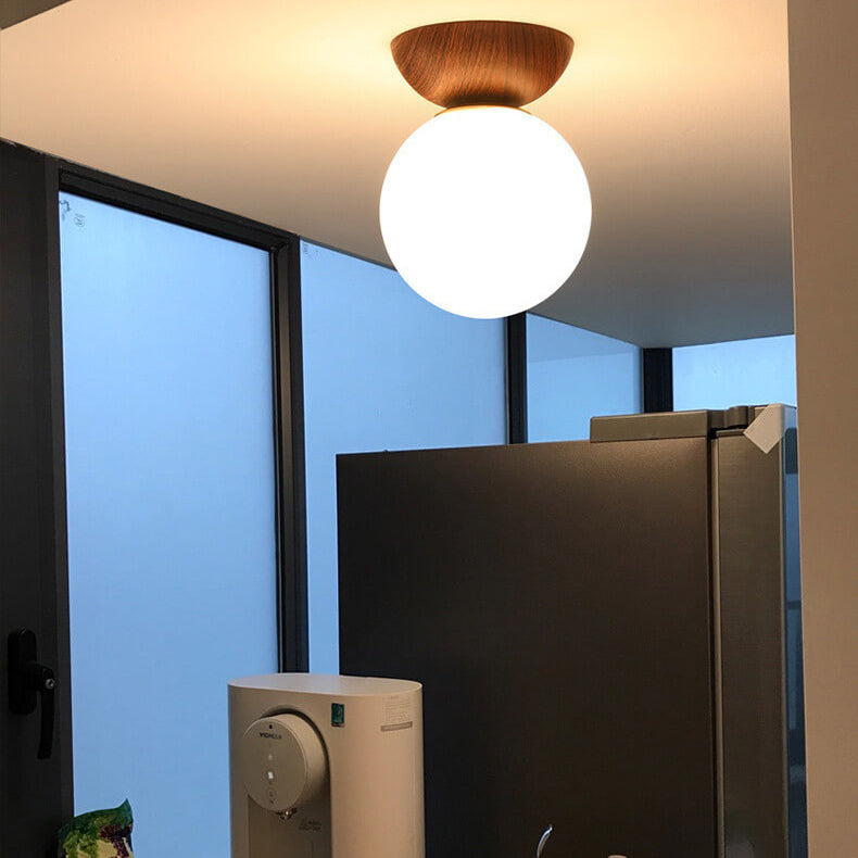 Plafonnier Orbe Nordique Grain de Bois - Accent Métal