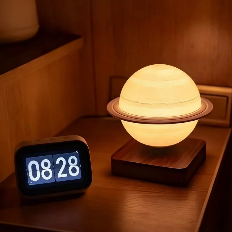 Lampe Lévitante EtherealOrbit – Lumière Flottante Magnétique Lune & Saturne