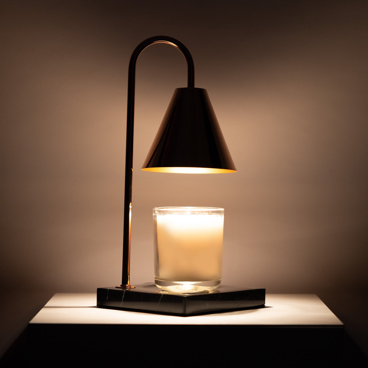 Lampe Chauffe-Bougie en Marbre - Lampe Fondante sans Flamme avec Minuteur