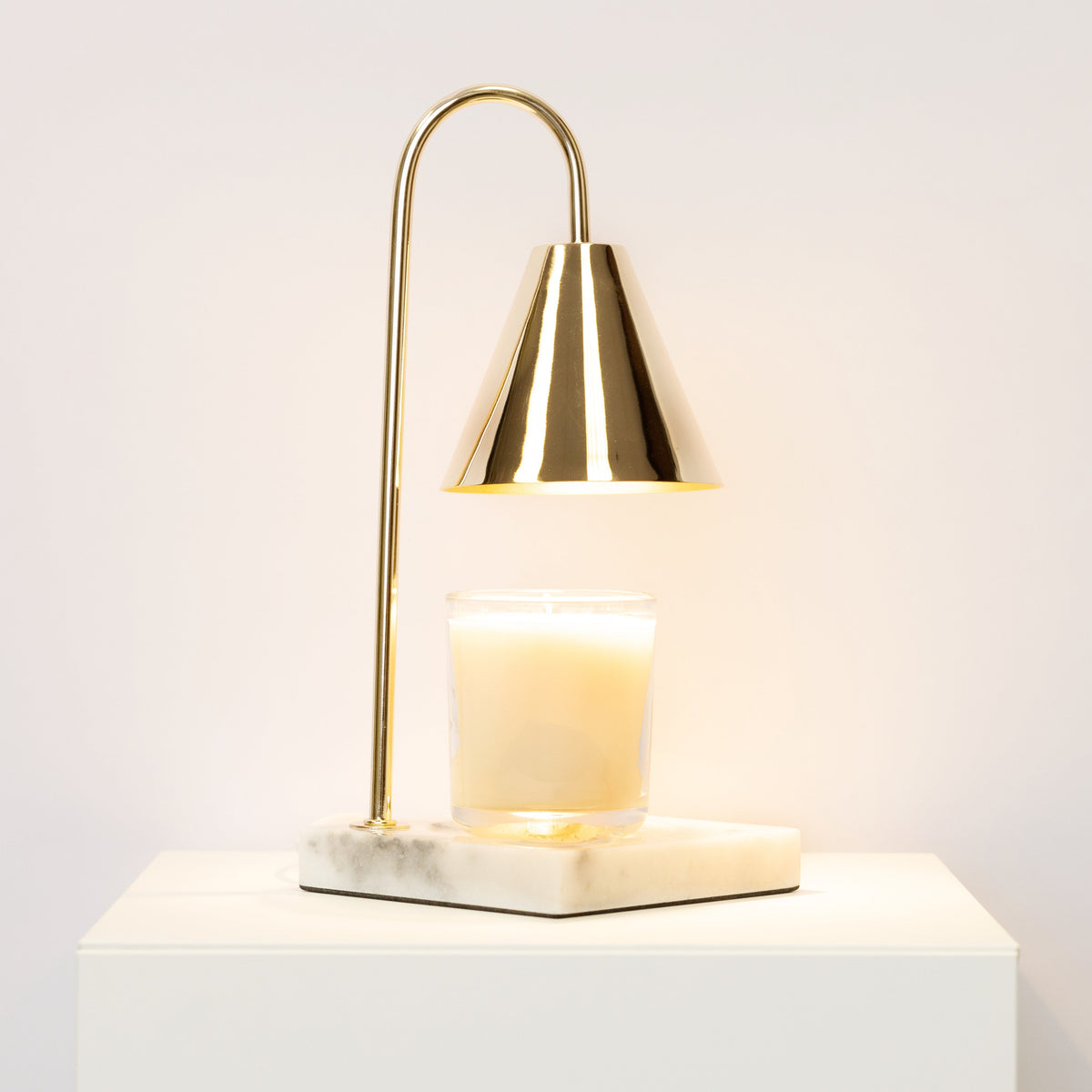 Lampe Chauffe-Bougie en Marbre - Lampe Fondante sans Flamme avec Minuteur