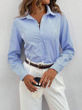 Chemise Chic à Rayures avec Boutons pour une Élégance Sans Effort