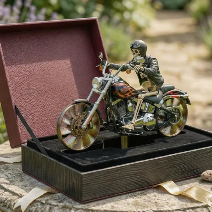 Girouette de Jardin Squelette Motard