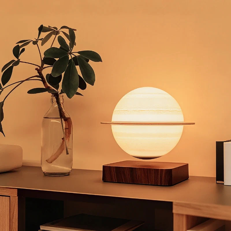 Lampe Lévitante EtherealOrbit – Lumière Flottante Magnétique Lune & Saturne