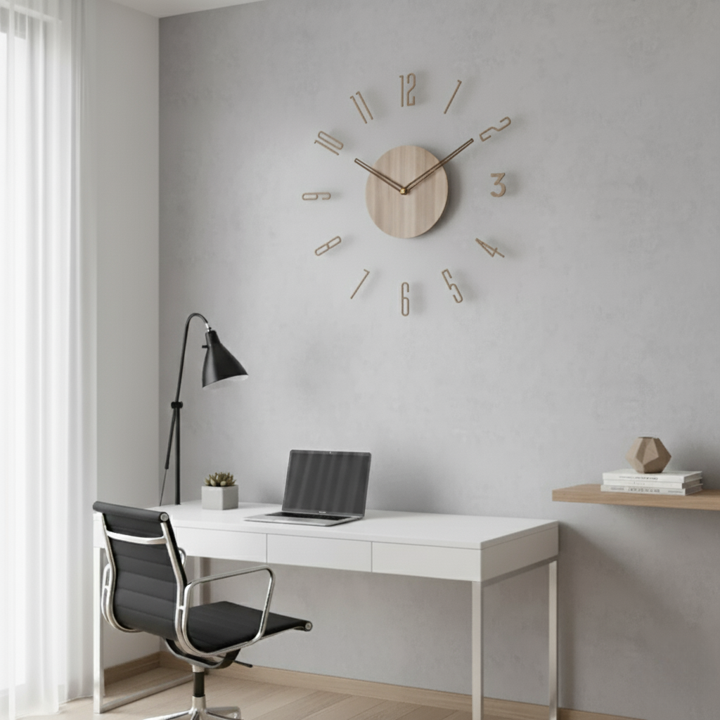 Horloge Murale Silencieuse Design - Acrylique et Bois