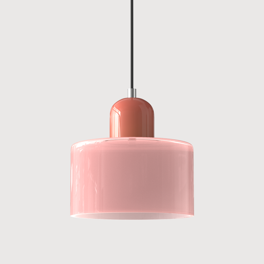 Suspension Bauhaus en Verre Coloré – Pièce Rétro Audacieuse