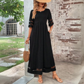 Langes Kleid mit Tüllärmeln für einen femininen Stil
