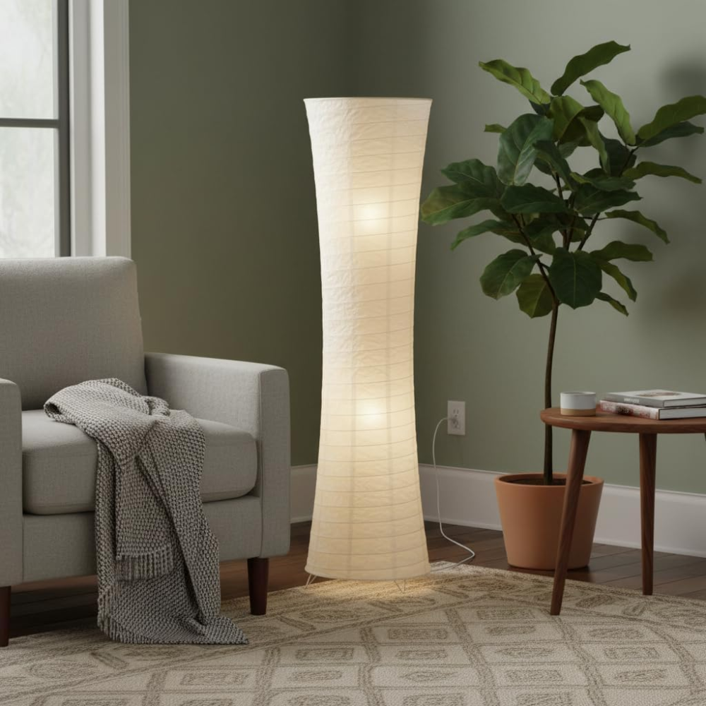 Lampadaire LED Sculptural – Ambiance Chaleureuse pour Salon