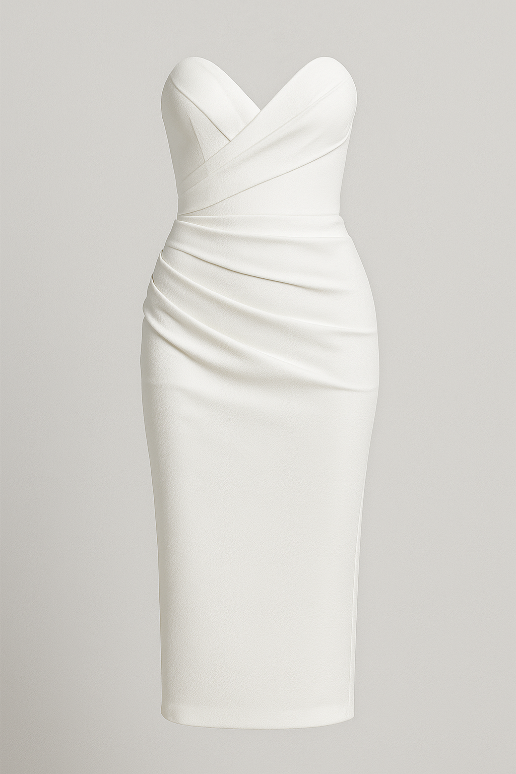 Trägerloses Midikleid mit Schlitz, elegant für Sommerzeremonien