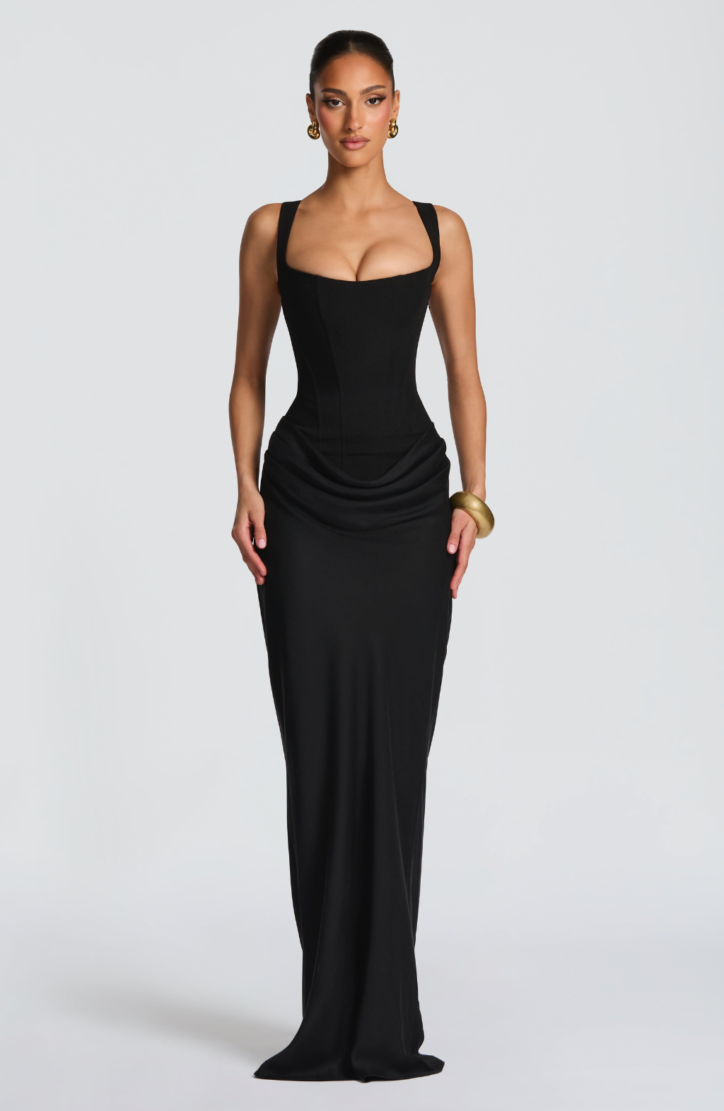 Maxikleid mit Sanduhr-Silhouette, müheloser Stil