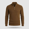 Pull Col Roule Homme Demi-Zip - Tricot Chaud, Coupe Regular