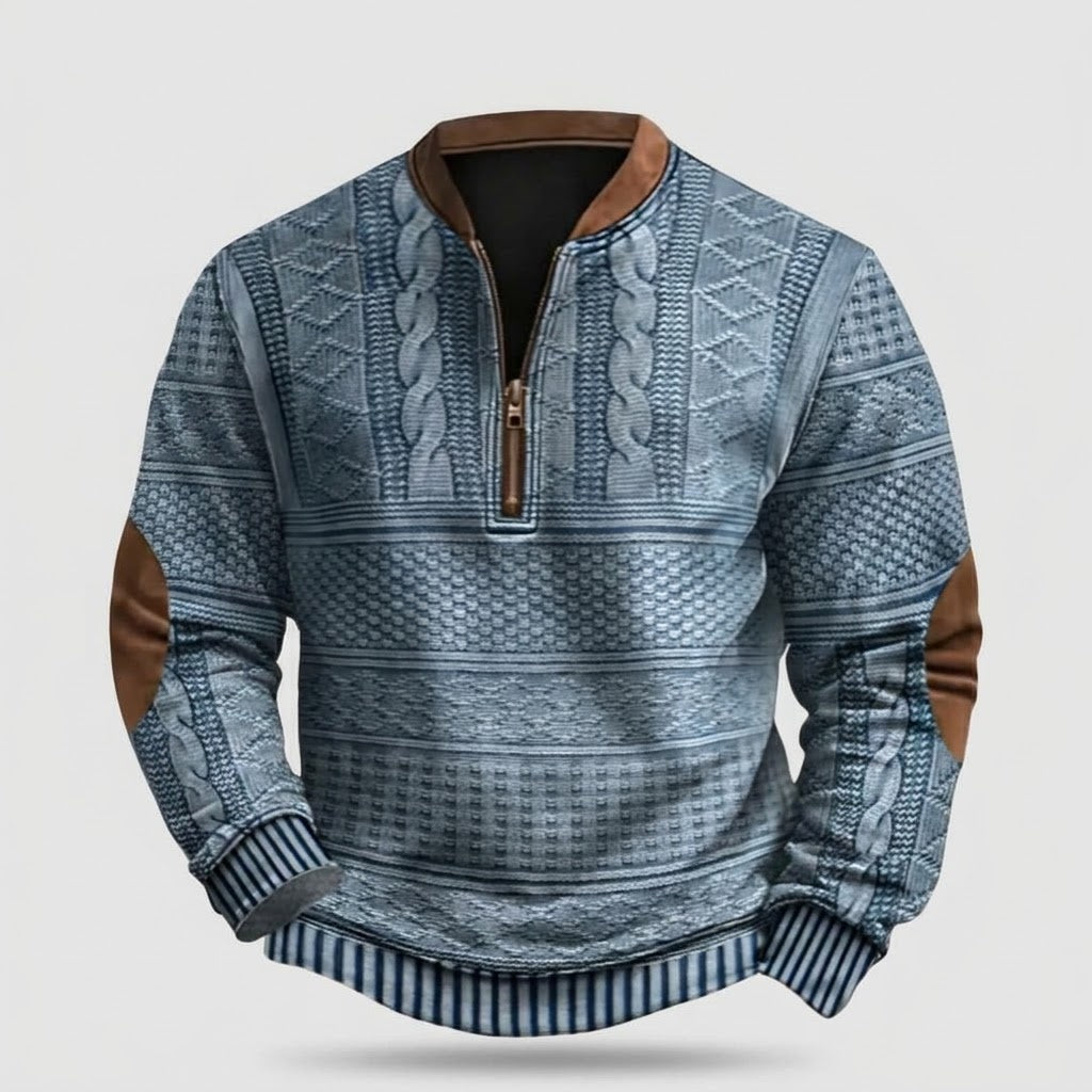 Pull Tricote Vintage Homme avec Zip, Dirk