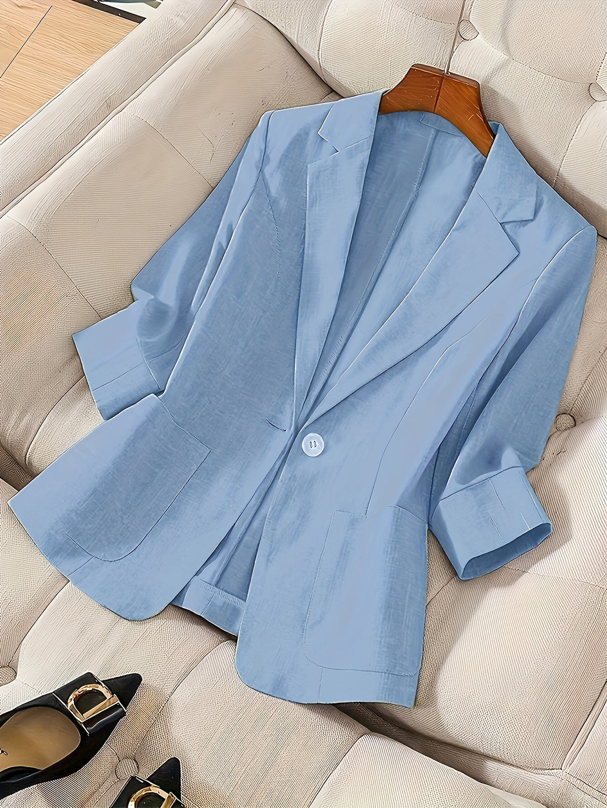 Blazer Léger Femme à Boutonnage Simple