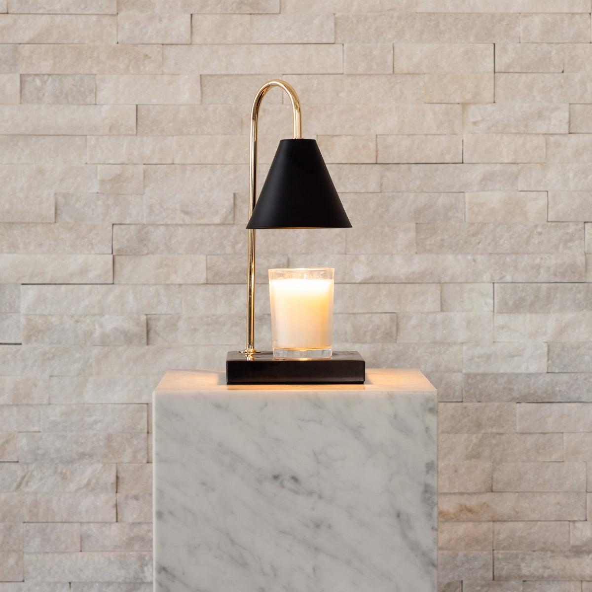 Lampe Chauffe-Bougie en Marbre - Lampe Fondante sans Flamme avec Minuteur