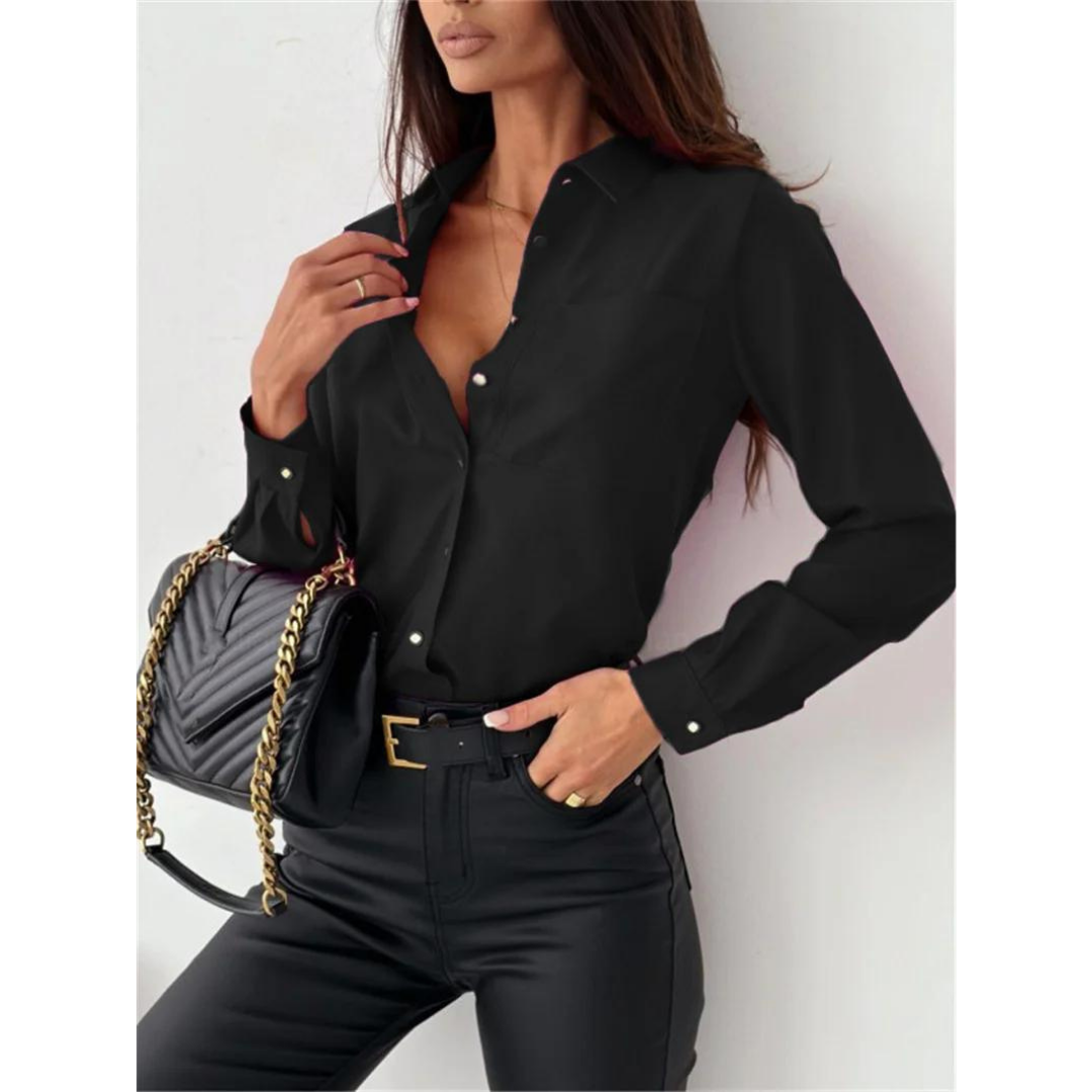 top blouses : Victoria – Blouse Élégante Boutonnée avec Coupe Classique in van Seroa