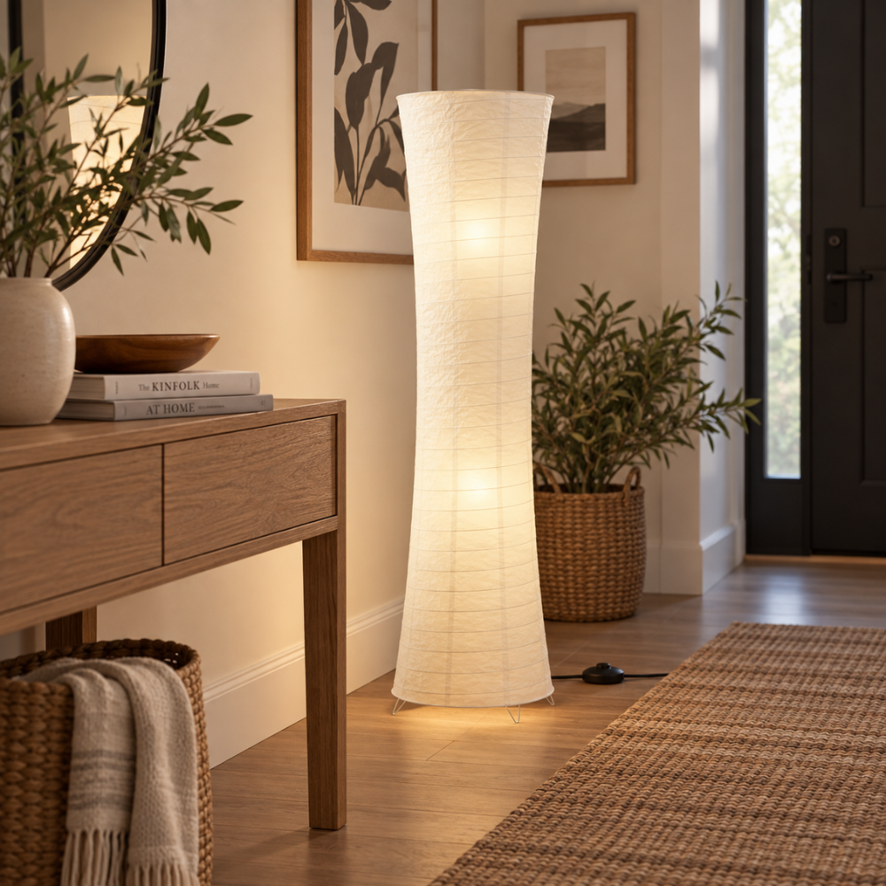 Lampadaire LED Sculptural – Ambiance Chaleureuse pour Salon
