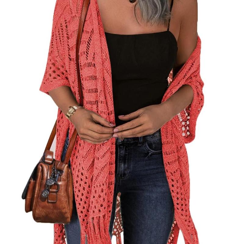Cozy Summer Hollow-Out Tassel Outerwear Cardigan