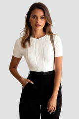Haut Côtelé Structuré Femme top blouses 14/3/2025