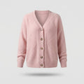 Gilet Tricote Femme - Motif Texture avec Col en V