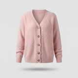 Gilet Tricote Femme - Motif Texture avec Col en V