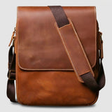 Sac Bandoulière Vintage Compact en Cuir Crazy Horse