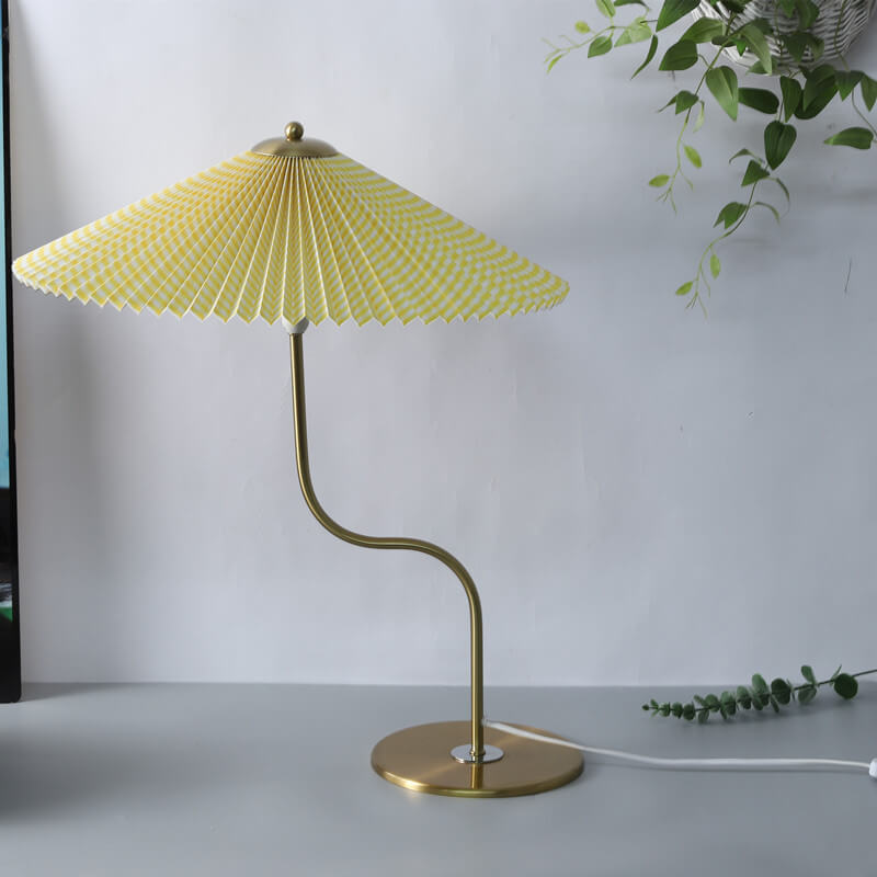 Lampe de Table Rétro à Abat-jour Plissé - Éclairage d'Appoint Décoratif