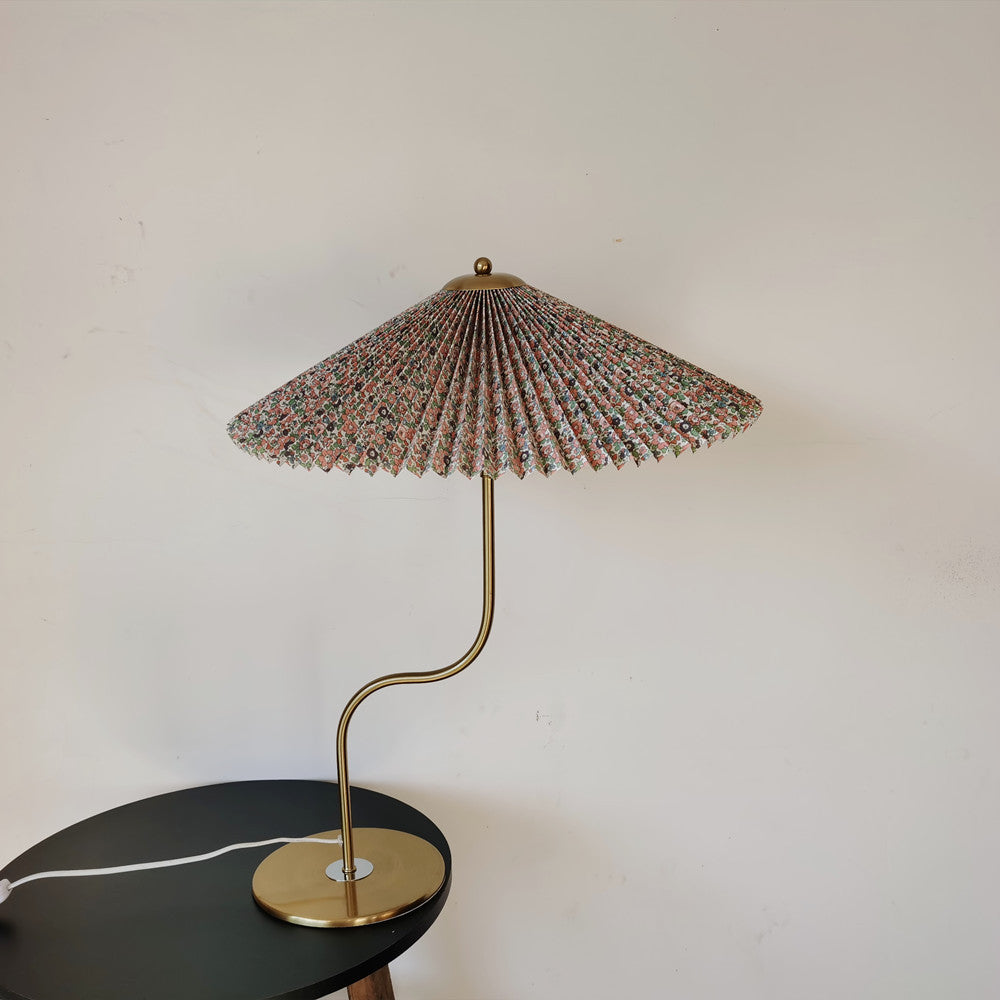 Lampe de Table Rétro à Abat-jour Plissé - Éclairage d'Appoint Décoratif