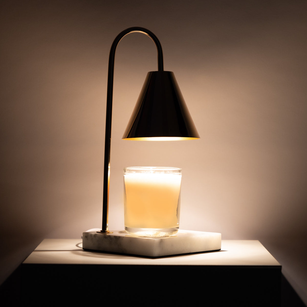 Lampe Chauffe-Bougie en Marbre - Lampe Fondante sans Flamme avec Minuteur
