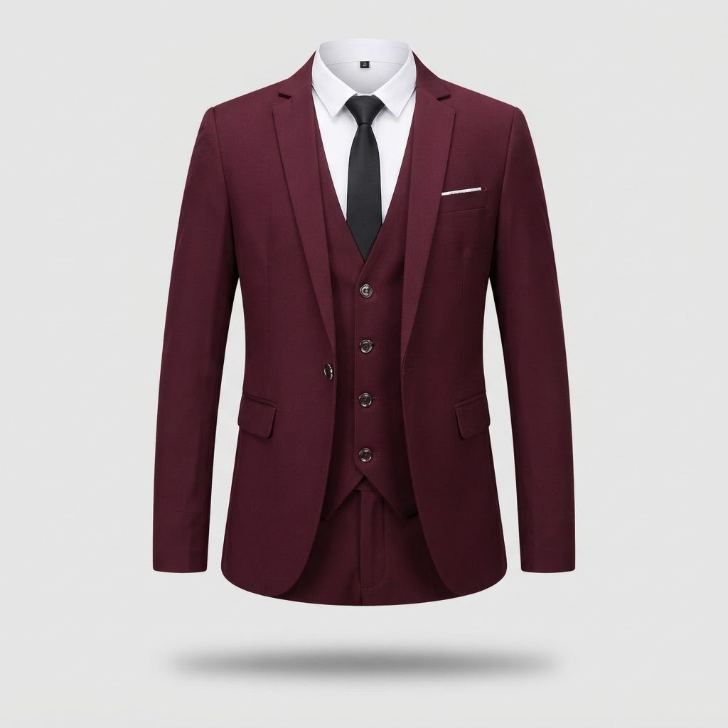 Costume Trois Pieces Homme - Coupe Classique Deux Boutons