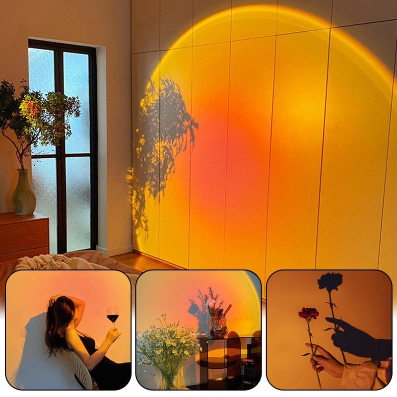 Lampe de Projection Coucher de Soleil – Lumière d'Ambiance Prisme Arc-en-Ciel